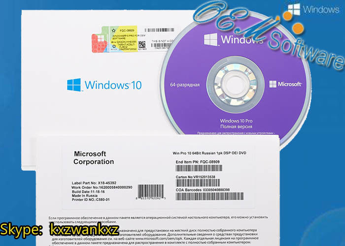Sealed Windows 10 Pro Oem Pack Online Activation 64 Bit Win 10 DVD Pack Box