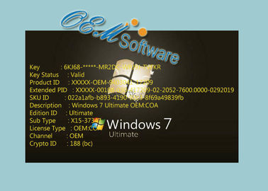 100 % Working Windows 7 Pro Oem Key Fast Delivery No Language Limited