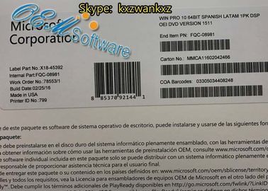 Spanish Language Windows 10 Pro Oem Key Retail Activation Key Box