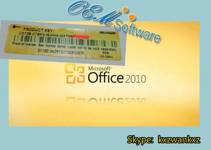 Genuine Office 2010 Professional Activation Key Card , 2010 Pro Fpp Online Key