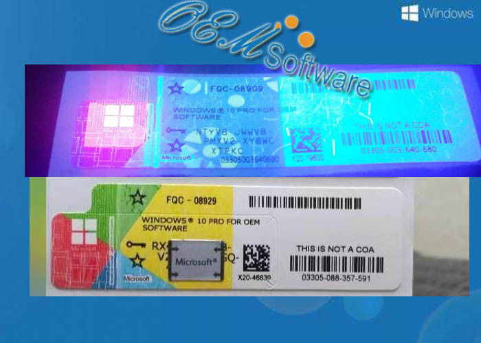 Oem And Retail Key Windows 10 Pro Coa Sticker With Scratch Anti Fake Coating