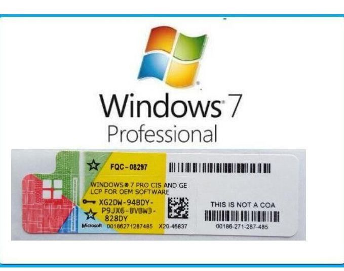 Genuine Windows 7 Pro Oem Key Upgrade Windows 7 Coa Sticker